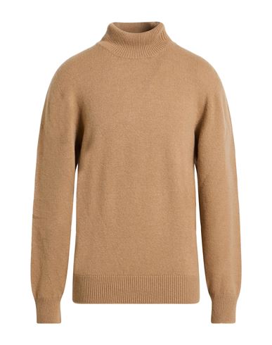 Man Turtleneck Camel Size 38 Merino Wool, Cashmere