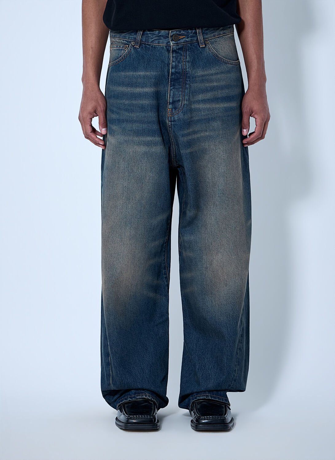 Wide-leg Denim Trousers
