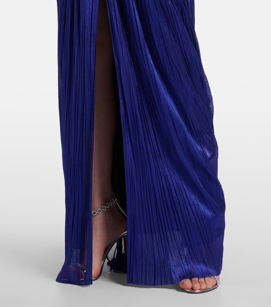 Camilla metallic silk tulle bustier gown