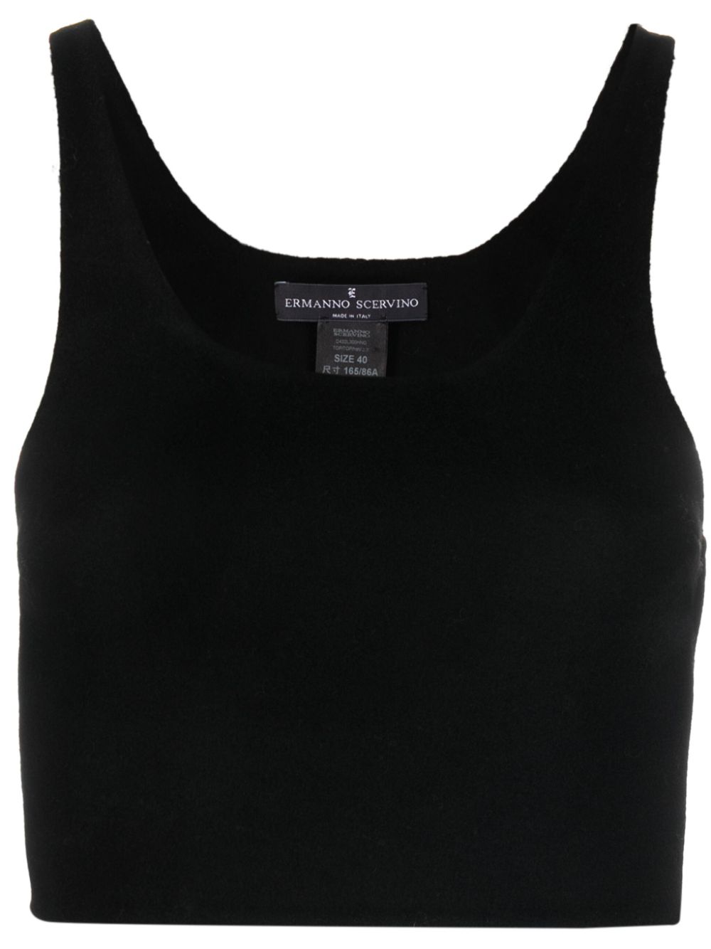 Virgin wool cropped top - Black
