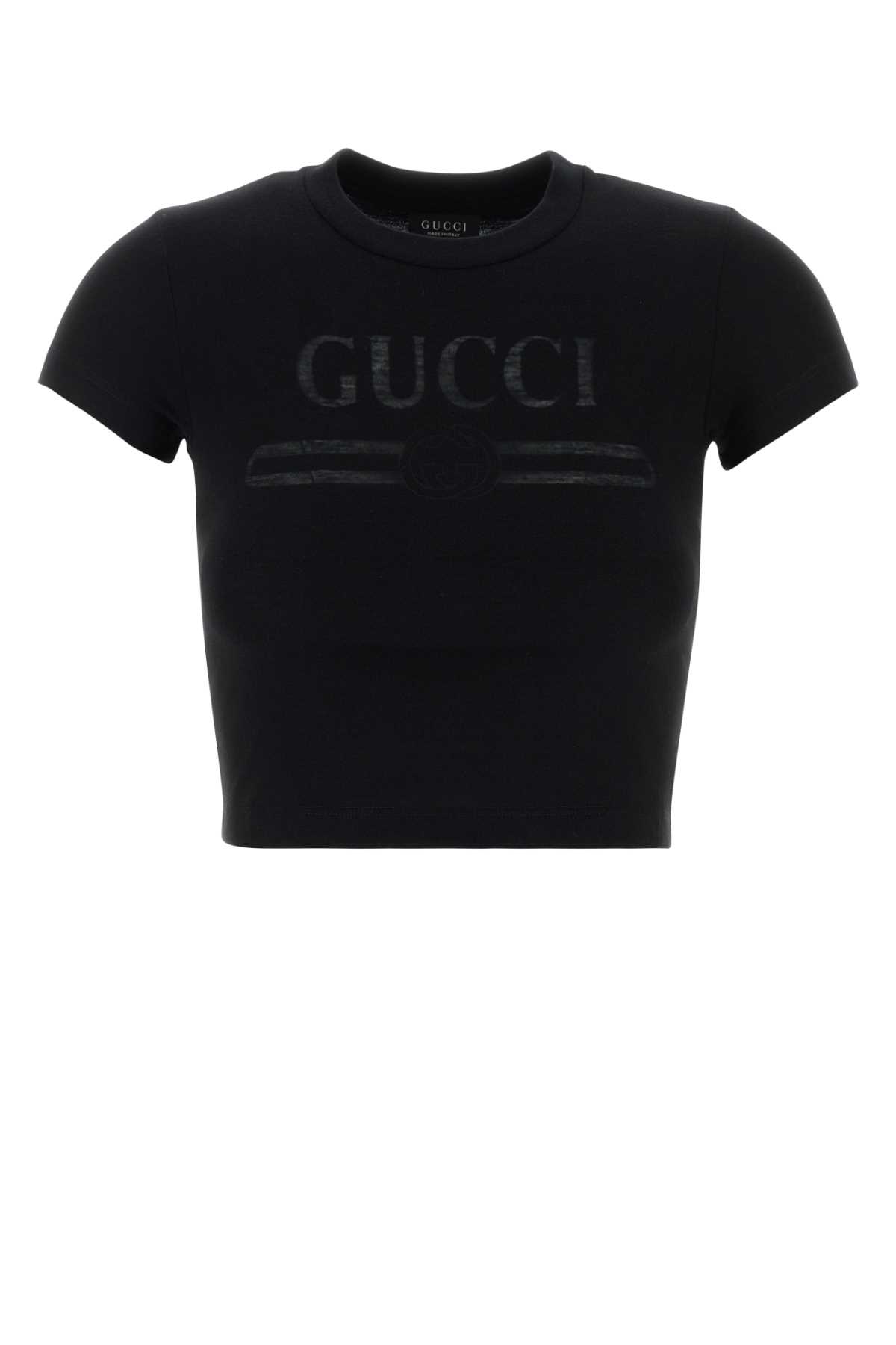 Black Cotton Blend T-shirt