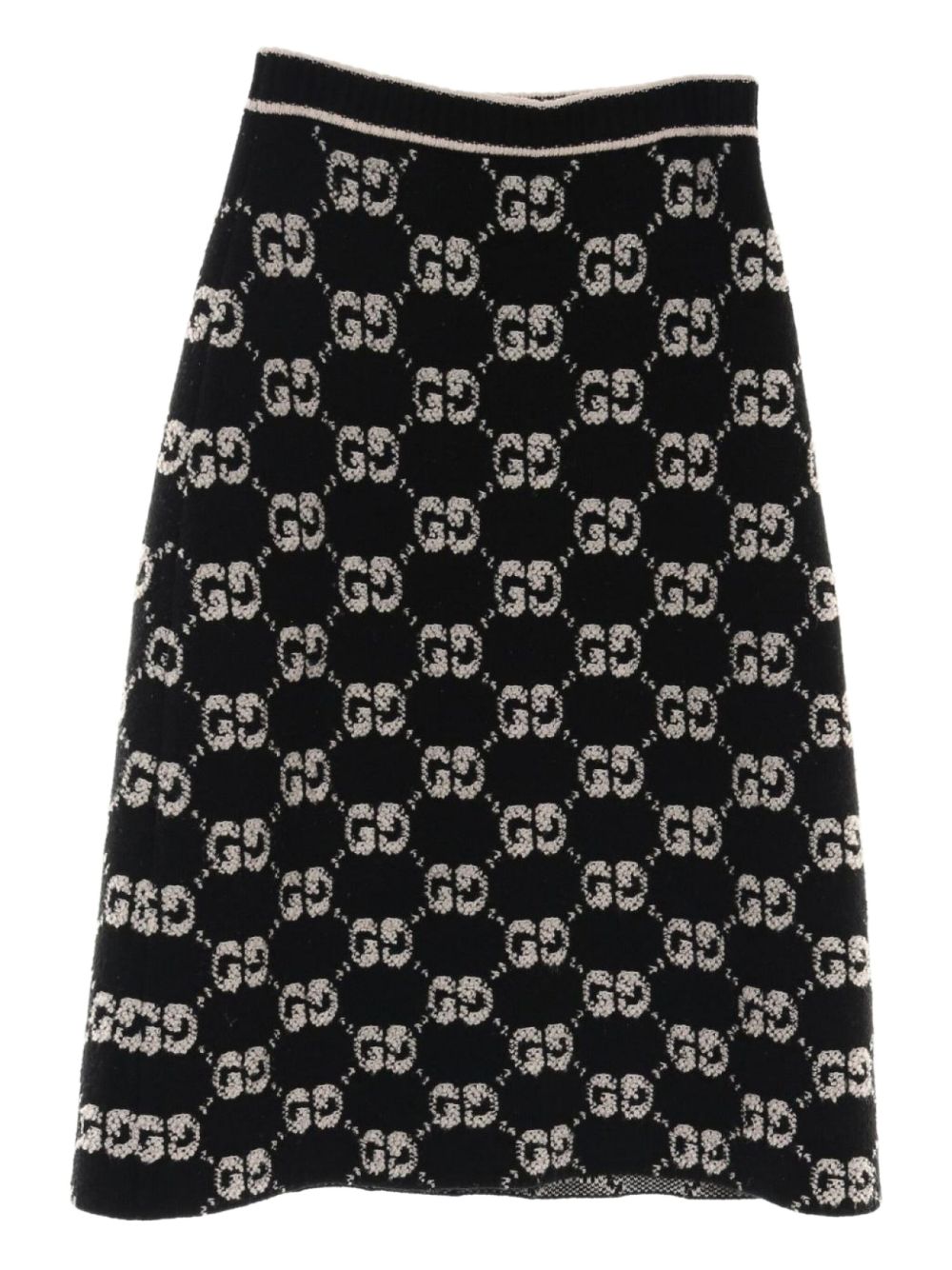 Gucci Pre-Owned 2010s GG wool midi skirt - Black