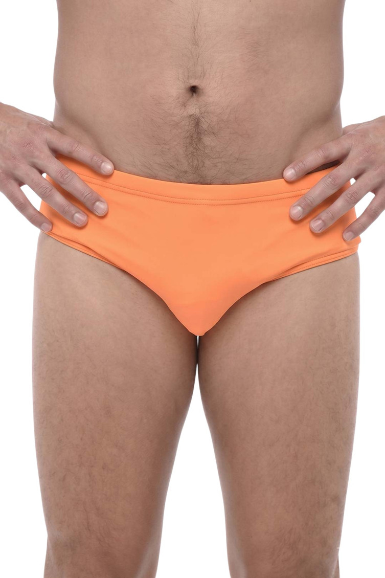 Orange Solid Swim Brief