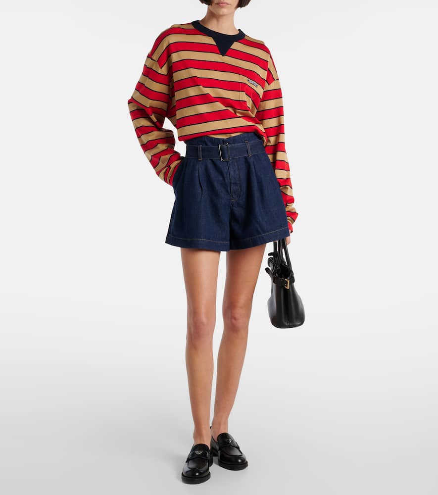 The Paper Bag belted denim shorts