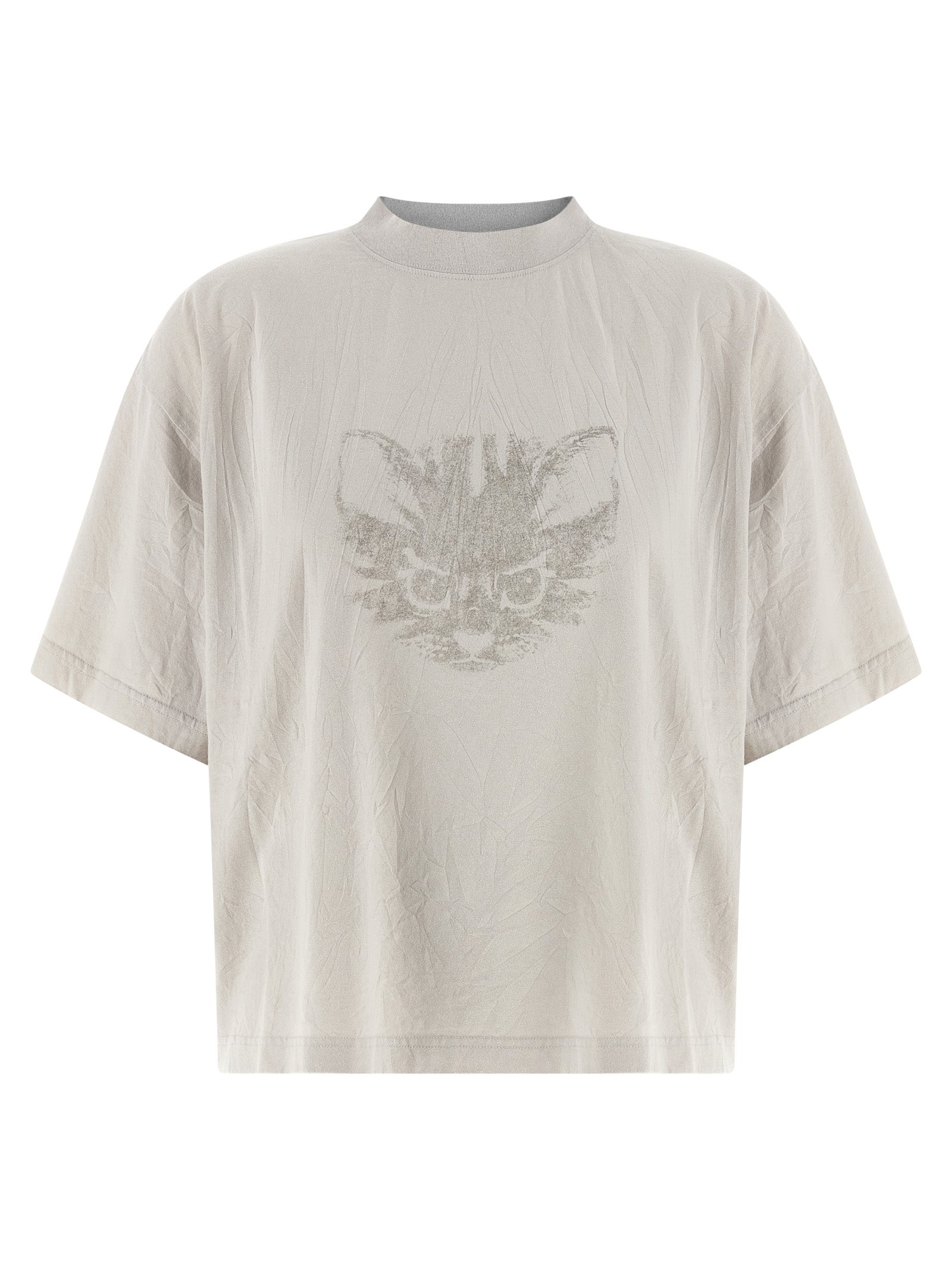 Kittycat Graphic Cotton T-Shirt — White