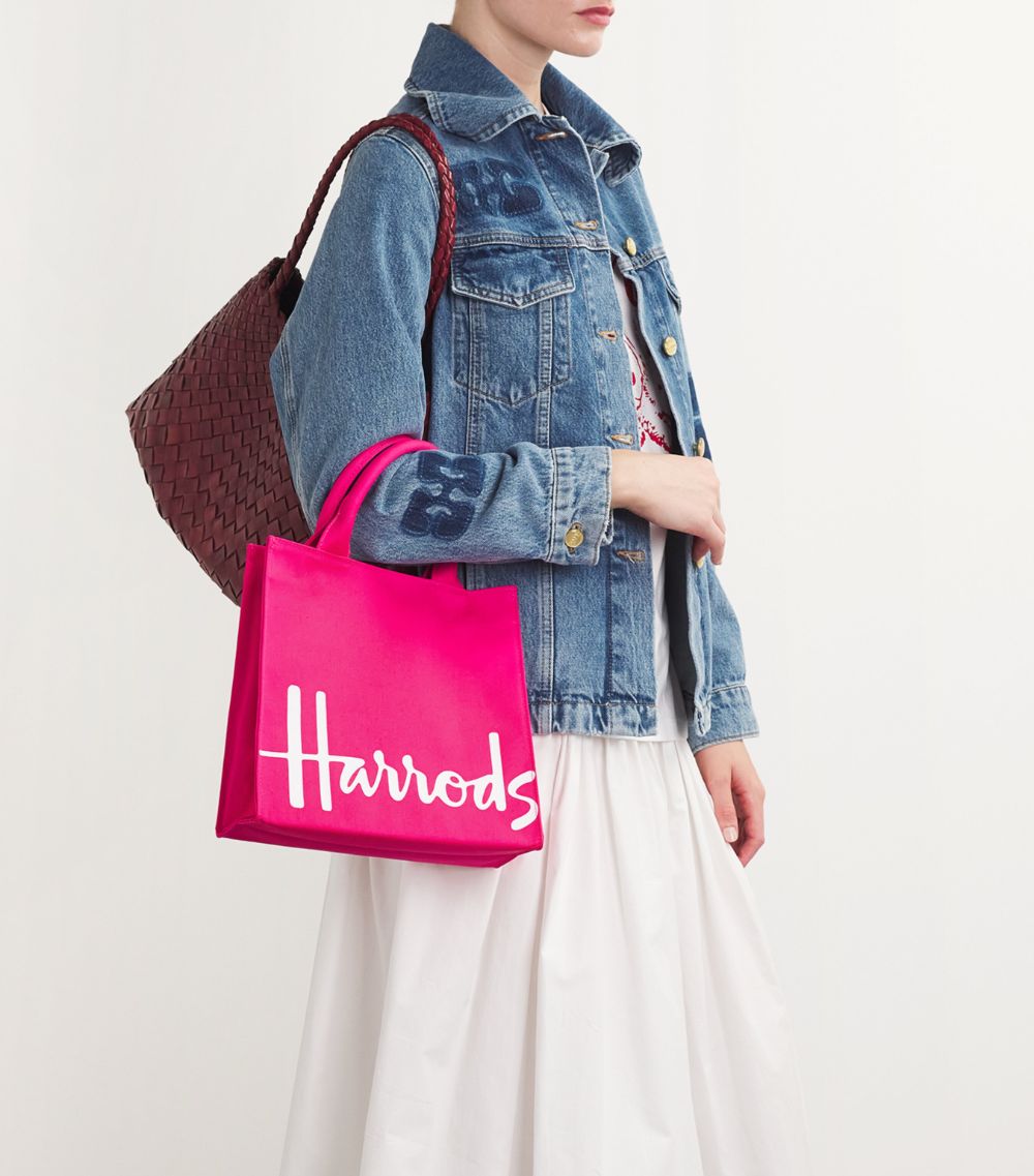 Harrods Small Cotton Logo Tote Bag
