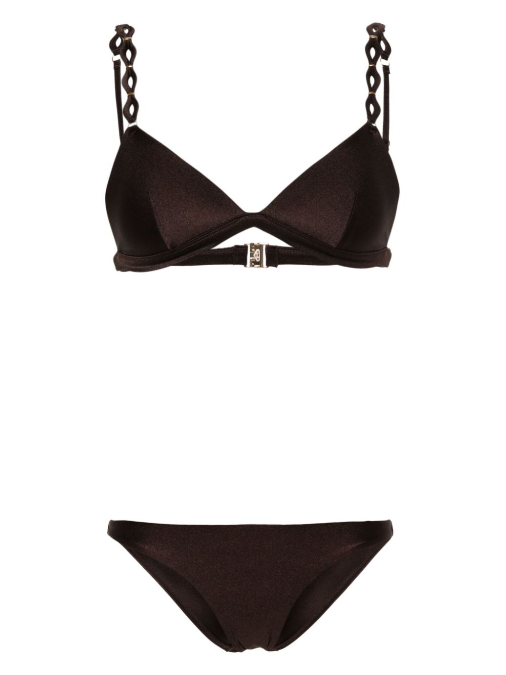August Diamond Trim Tri bikini - Brown