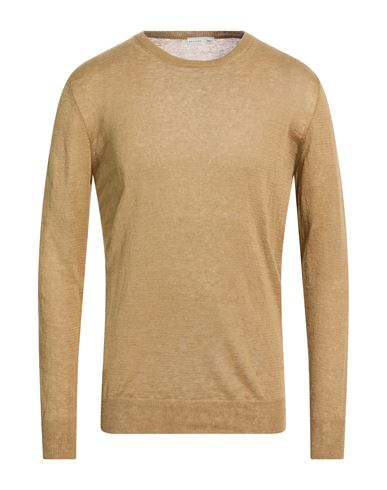 Man Sweater Camel Size 44 Cotton