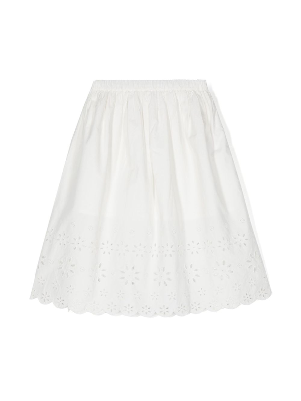 Broderie-anglaise cotton skirt - White