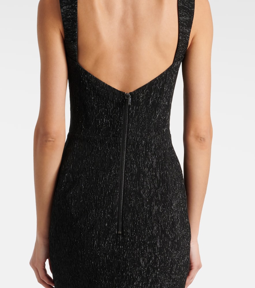 Singular open-back lamé cocktail dress