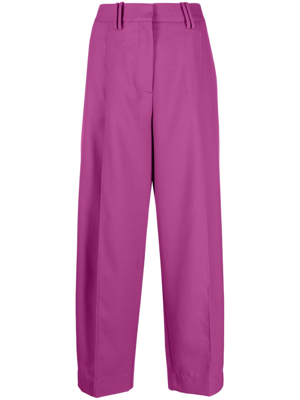 Pleated straight-leg trousers - Purple