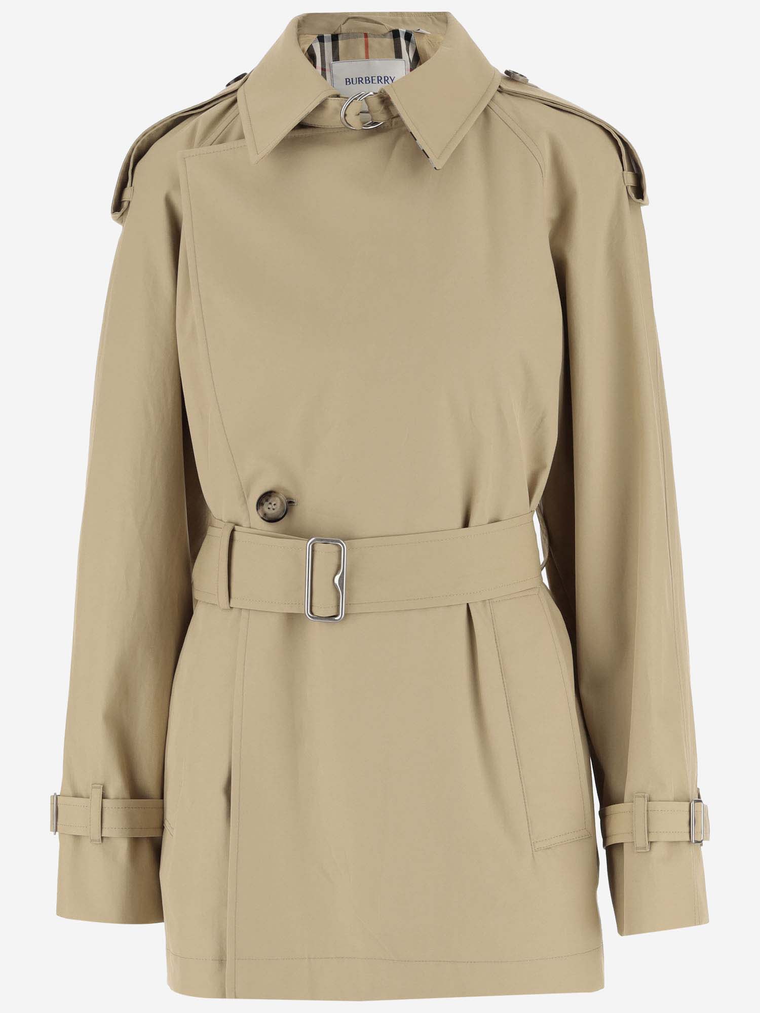 Cotton Gabardine Short Trench Coat