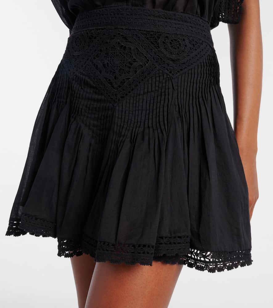 Goldie lace-trimmed cotton miniskirt