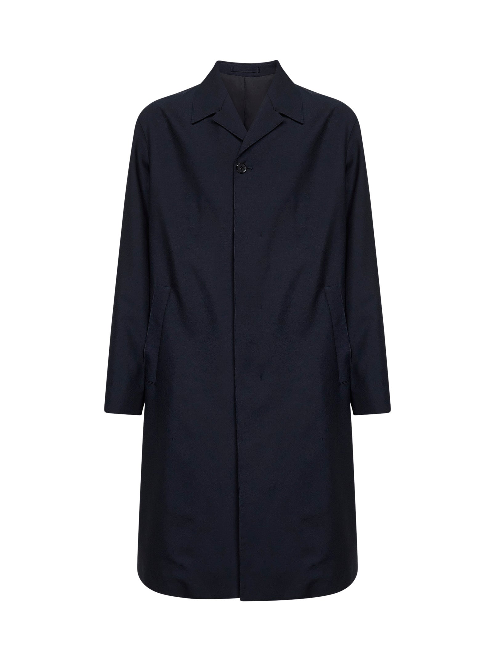 Virgin Wool-Mohair Coat — Navy