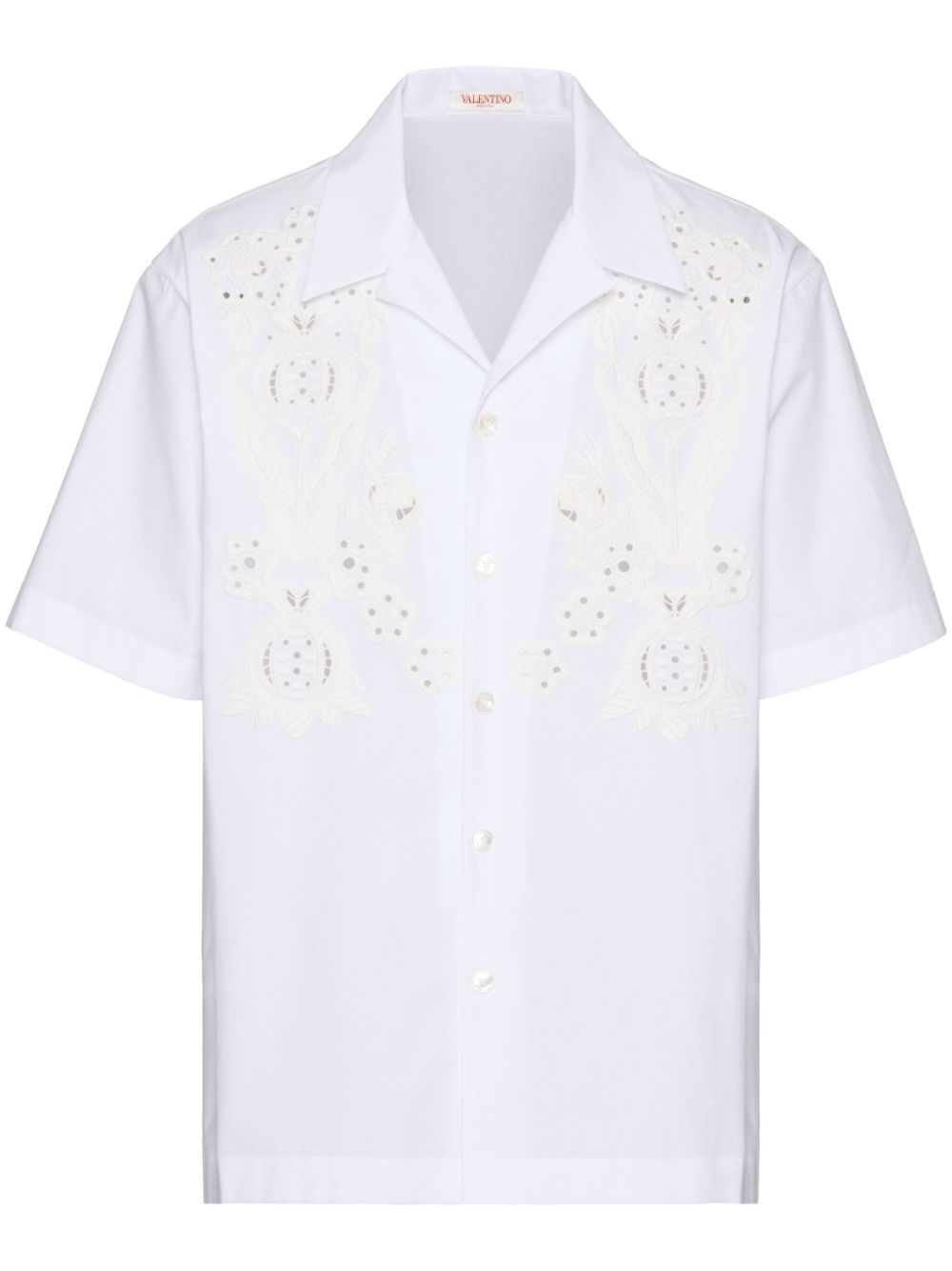 Embroidered cotton shirt - White