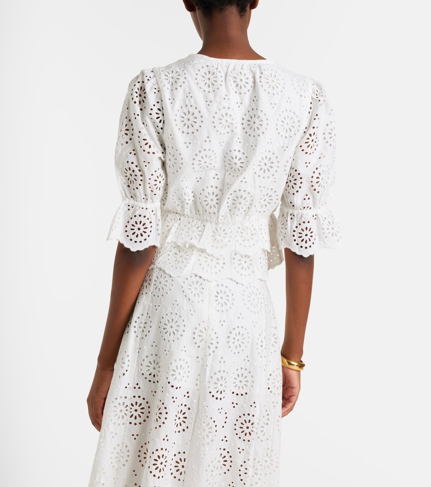 The Deco broderie anglaise cotton blouse