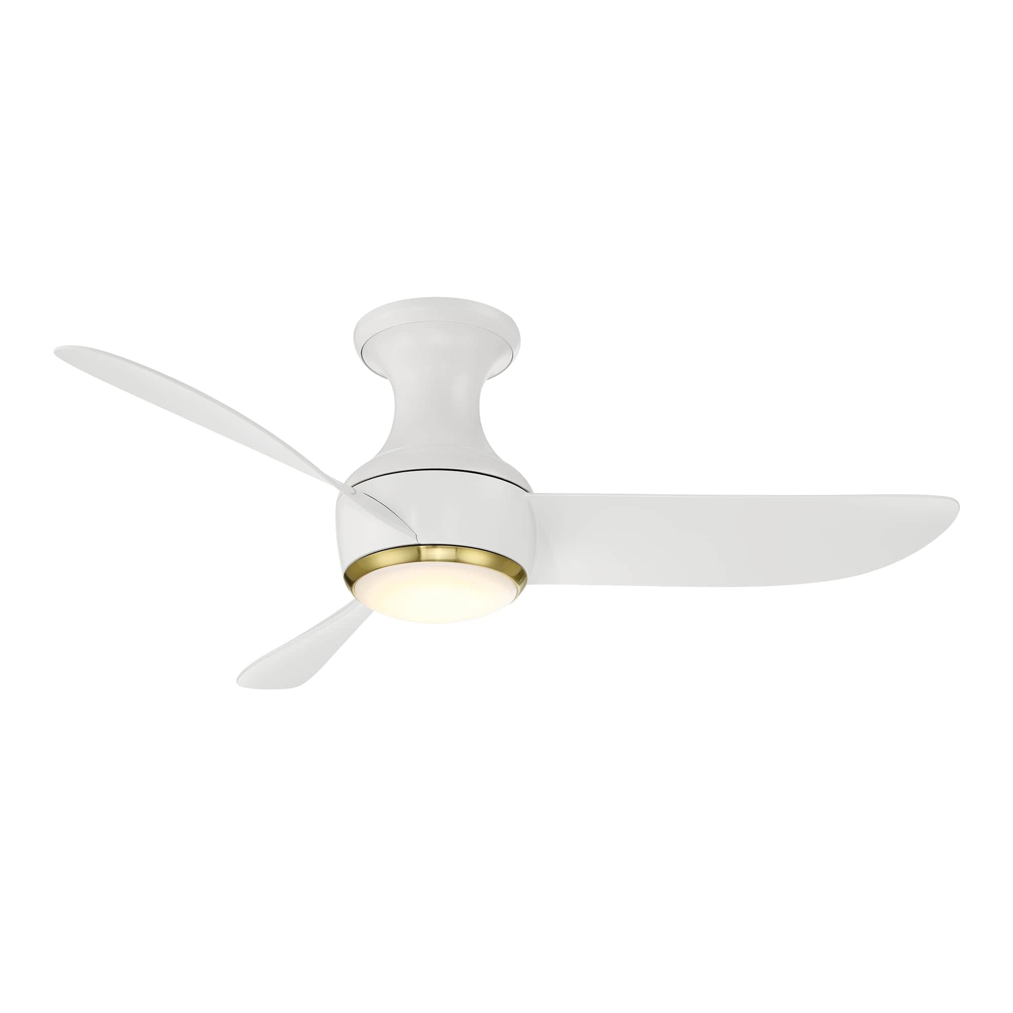 Soft Brass Matte White 44"Ceiling Fan from the Corona Collection