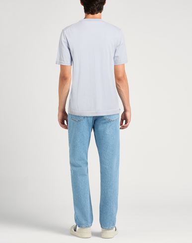 Man Sweater Sky blue Size 42 Cotton
