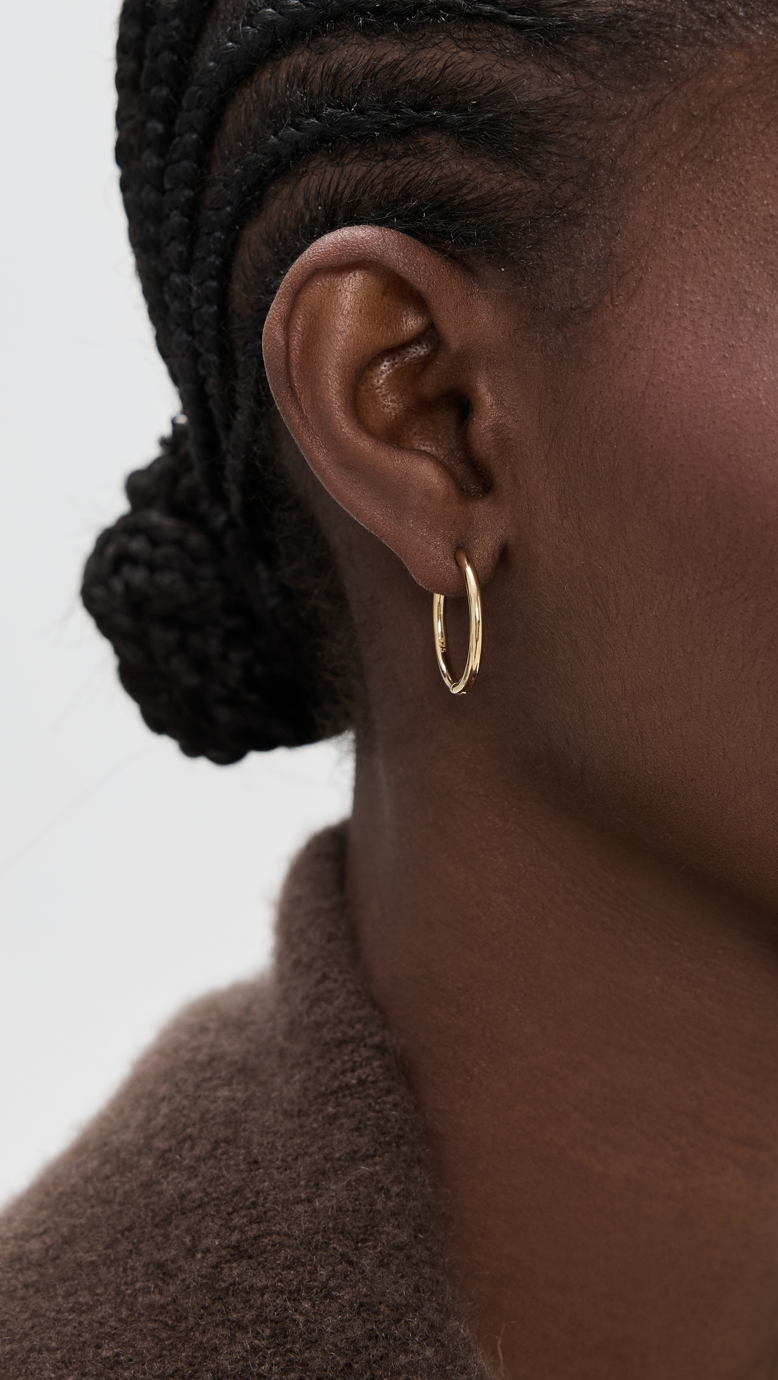 Demi Skinny Medium Hoop Earrings 14K Gold One Size