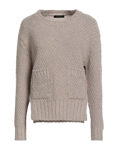 Woman Sweater Beige Size 4 Baby alpaca wool, Merino Wool