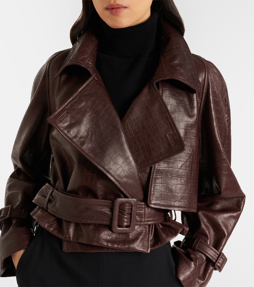 Hatti croc-effect leather jacket