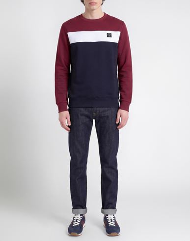 Man Sweatshirt Burgundy Size L Cotton, Polyester