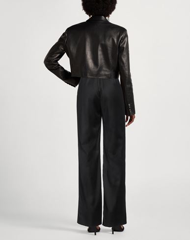 Woman Pants Black Size 12 Virgin Wool, Polyamide, Elastane