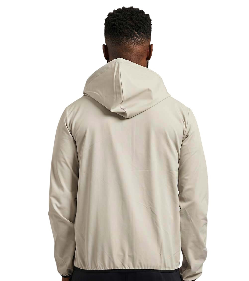 Beige Zip-Up Hoodie