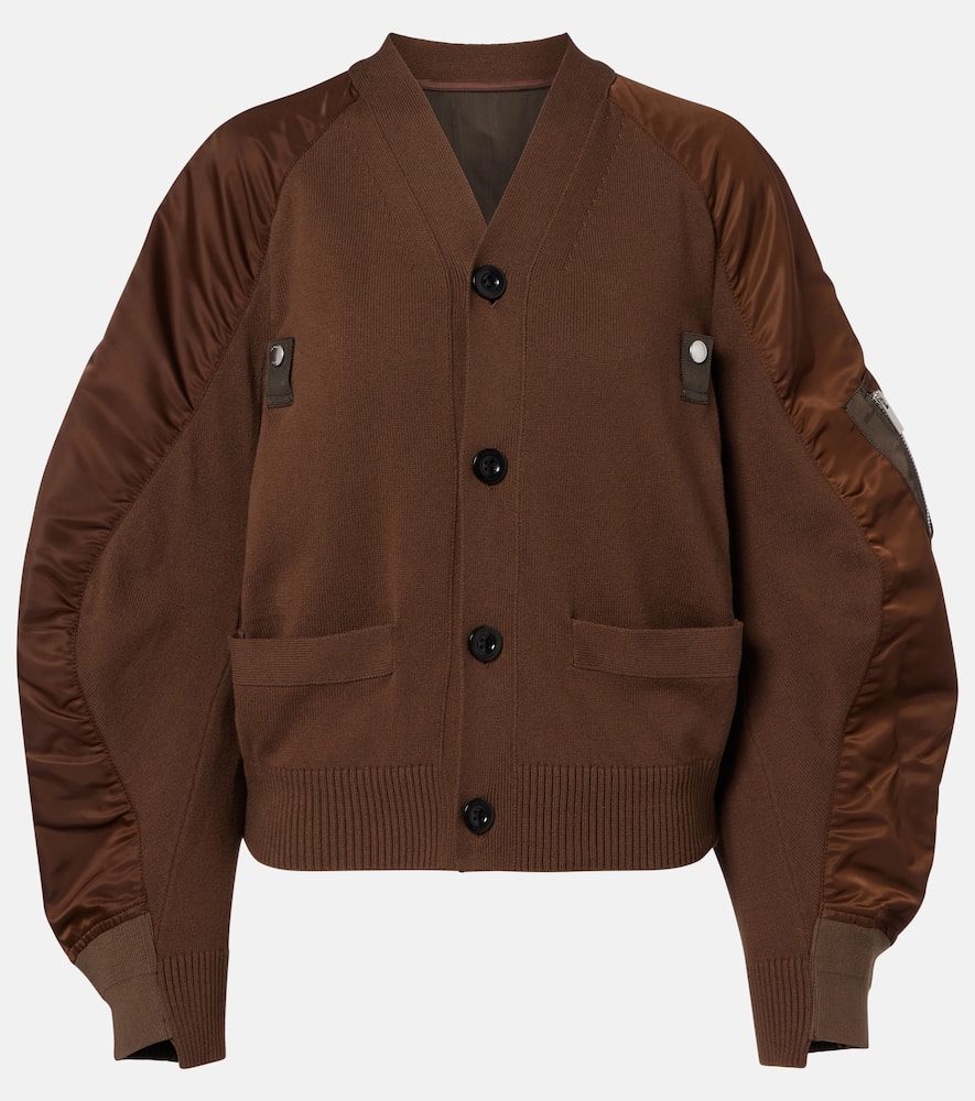 Cotton-blend and twill cardigan