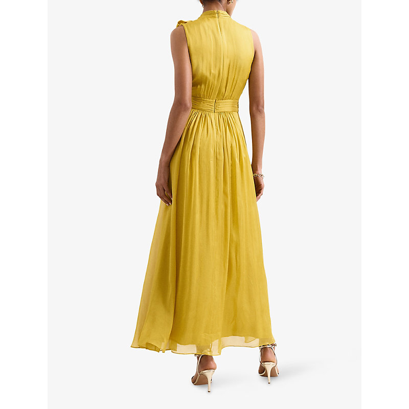 Womens Blaise Tie-Neck Silk Maxi Dress