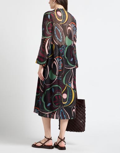 Woman Midi dress Black Size XS Cotton, Silk