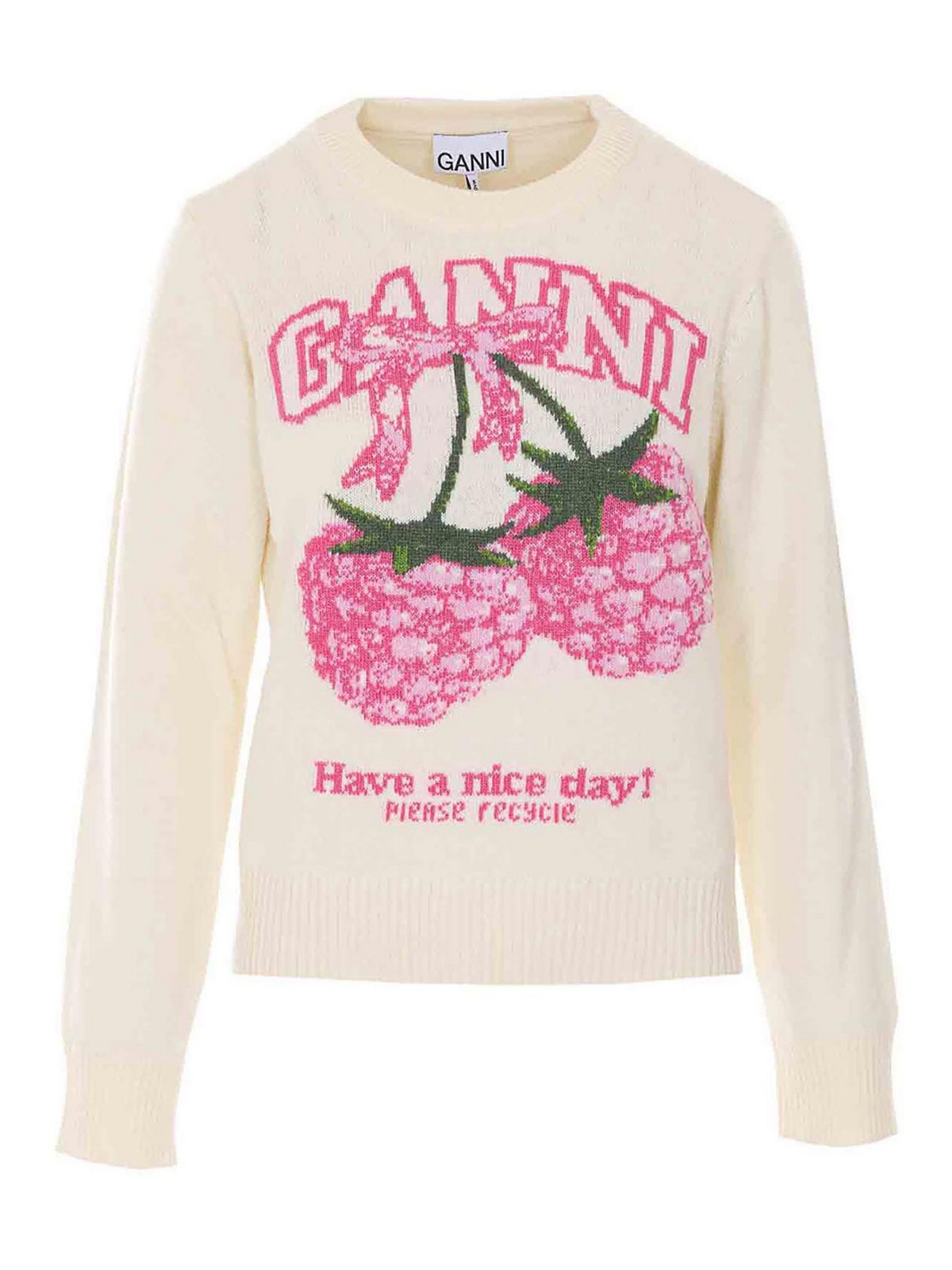 Crewneck Sweatshirt With Raspberries Print