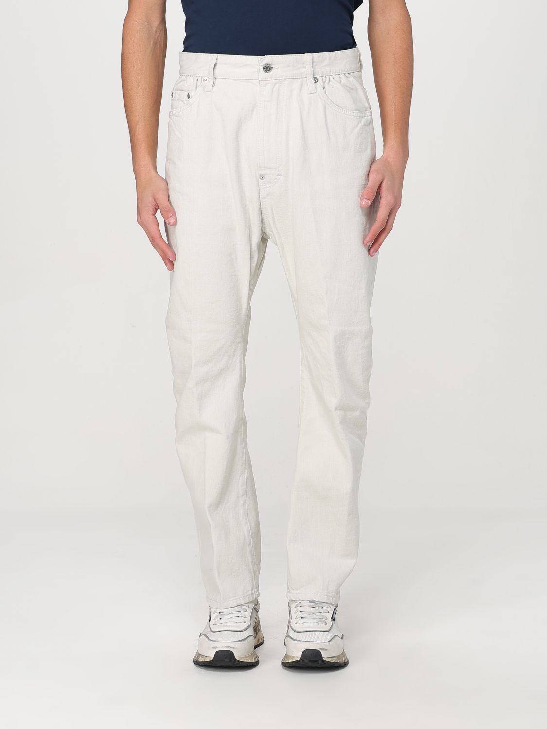 Cotton straight jeans - White