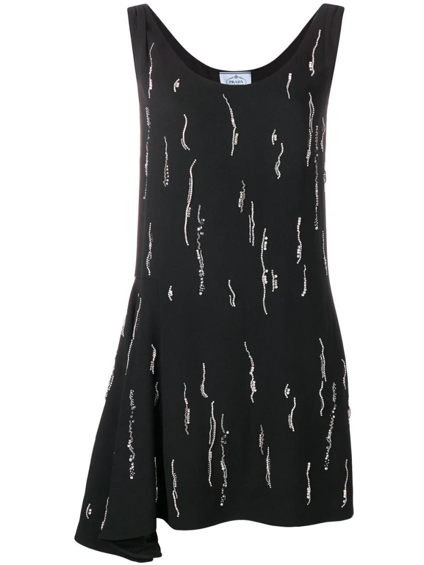 Black sabl satin dress
