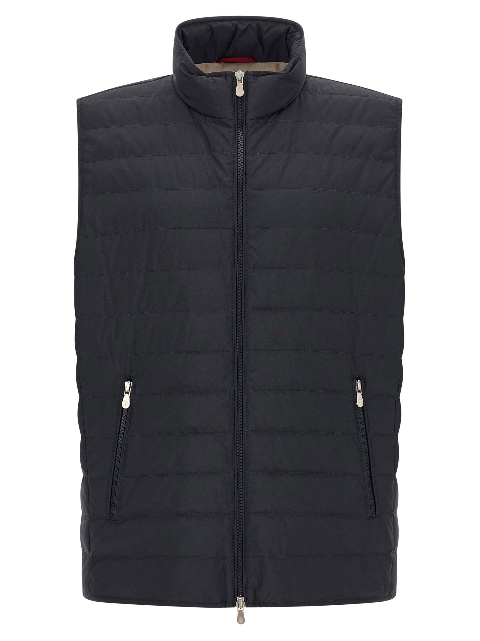 Quilted Goose Down Vest — Black