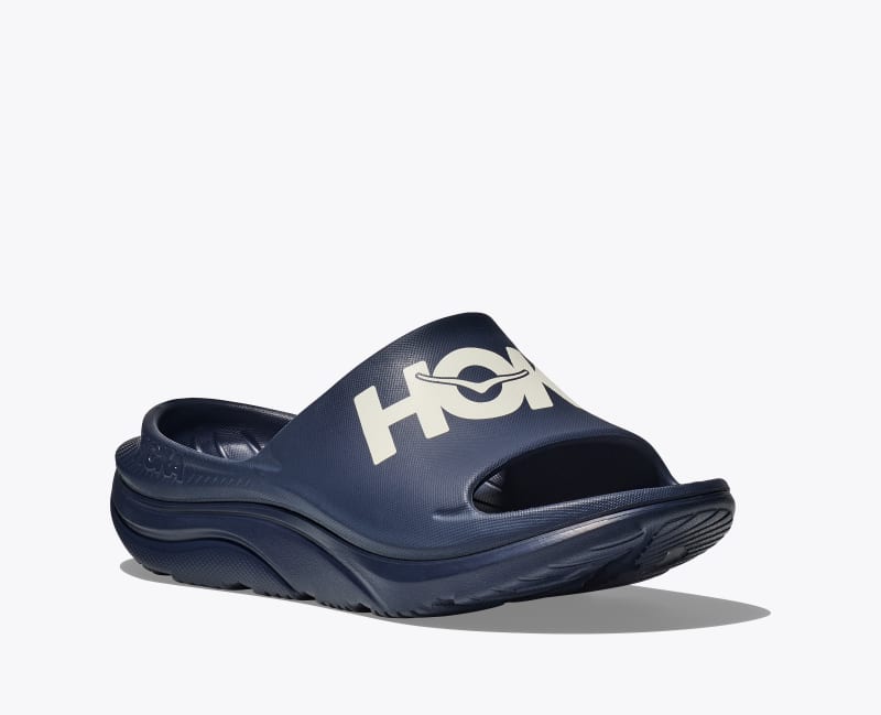 HOKA Ora Athletic Slide Shoes in Varsity Navy/White