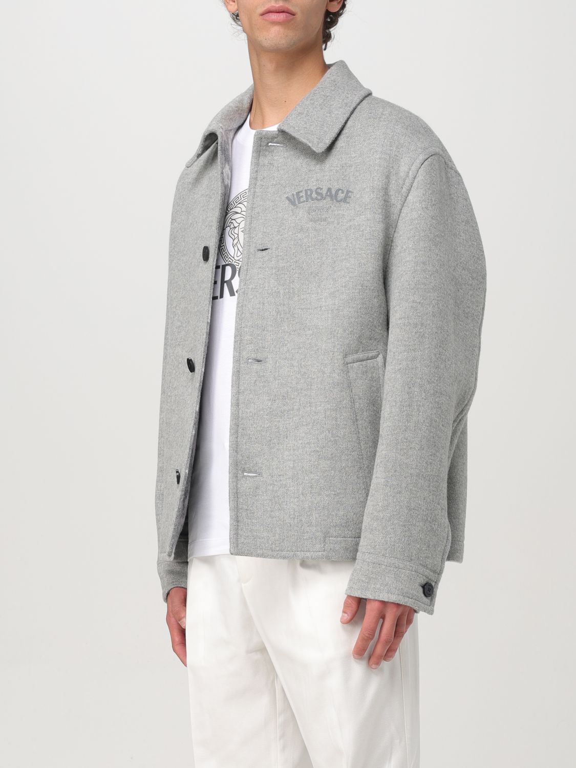 Wool-blend blouson jacket - Grey