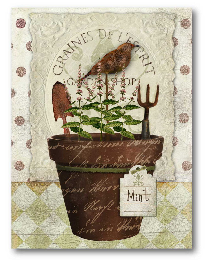 Wall Decor "Herbpot Mint"