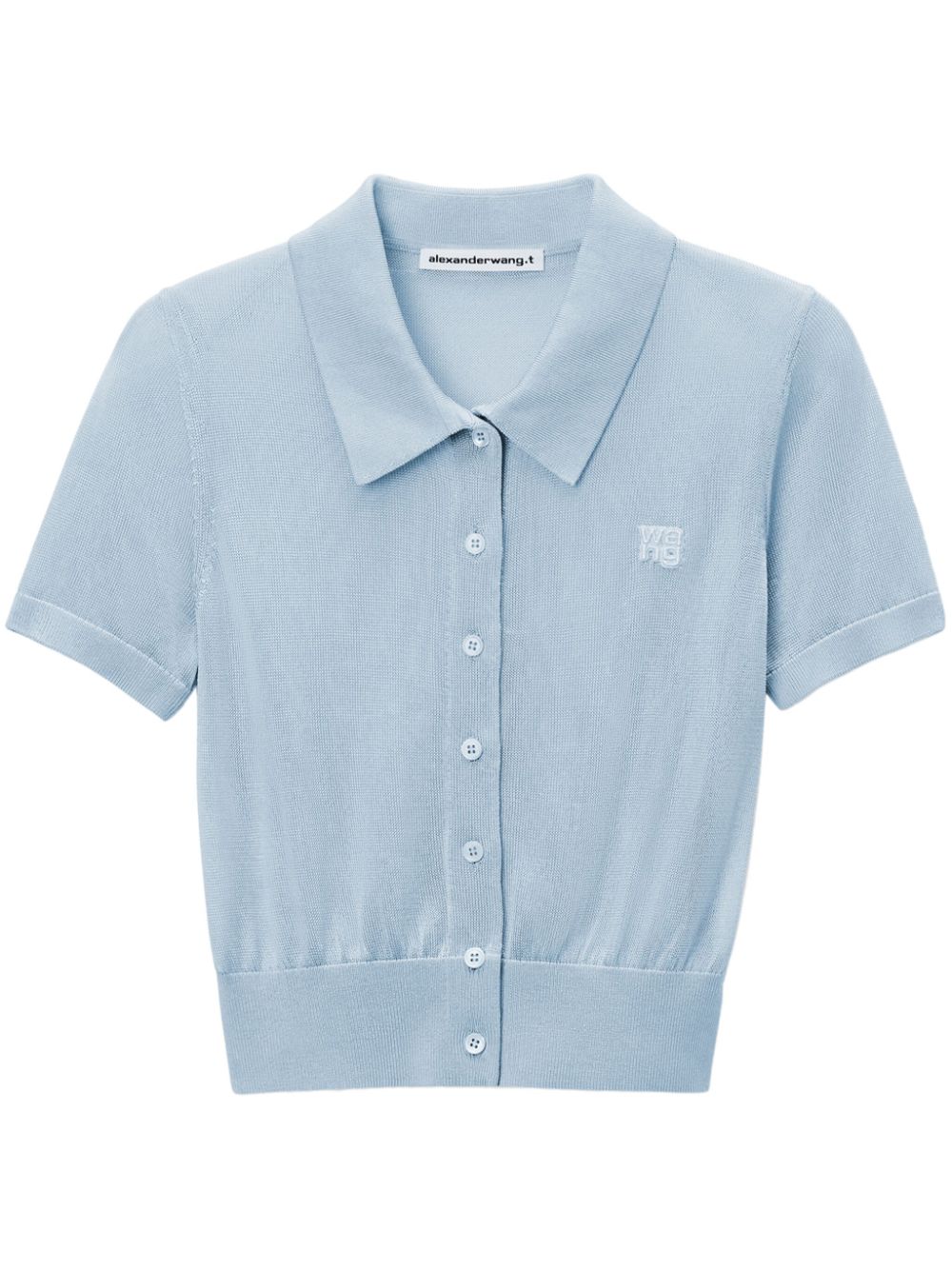 Logo-embroidered polo cardigan - Blue