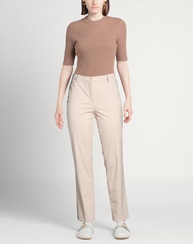 Woman Pants Beige Size 12 Recycled polyester, Wool, Elastane