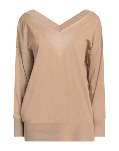 Alpha Studio Woman Sweater Camel Size 10 Cotton