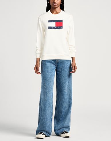 Woman Sweatshirt Ivory Size M Cotton