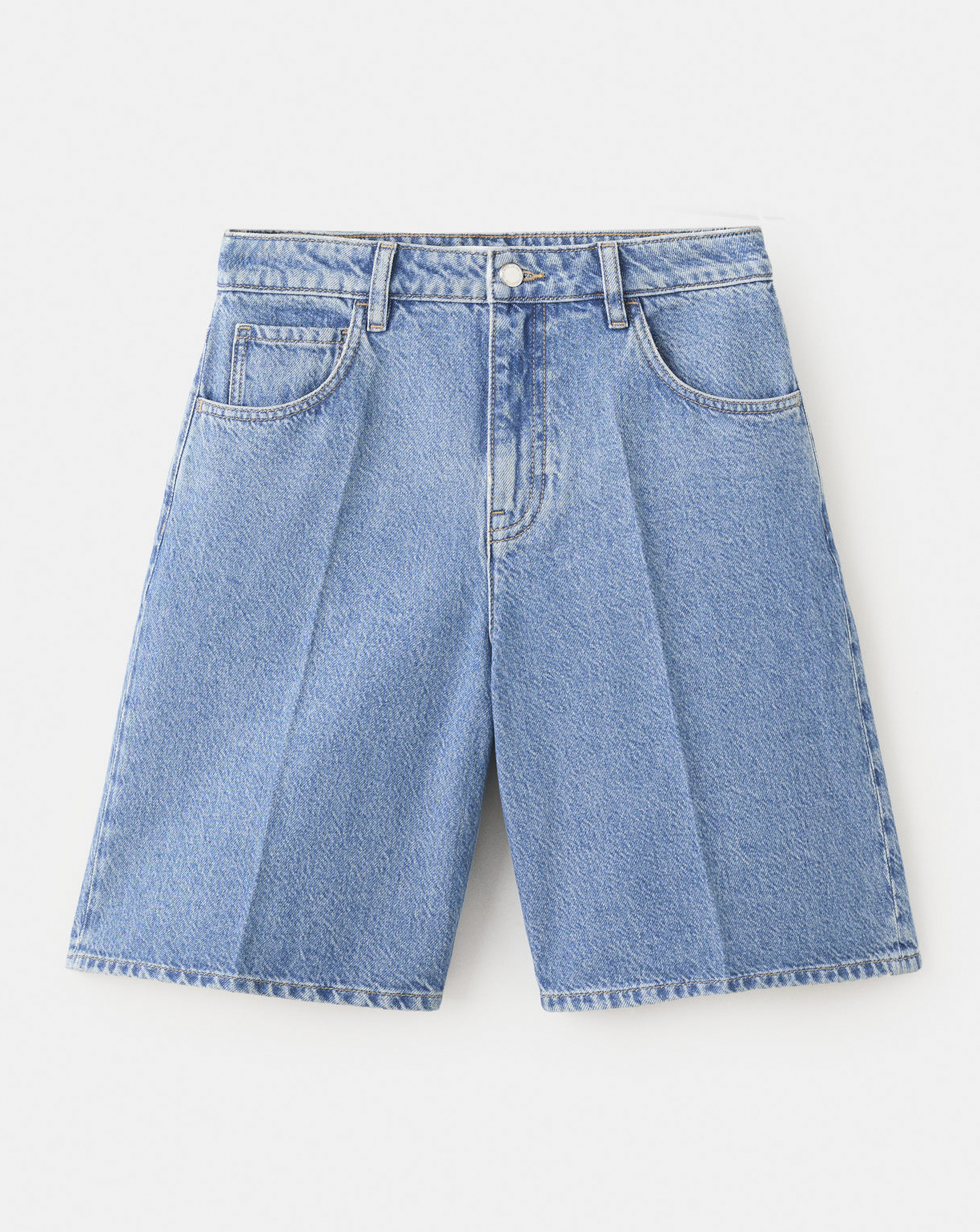 Mango High-Waist Straight-Fit Bermuda