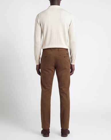 Man Pants Chocolate brown Size 38 Cotton, Elastane