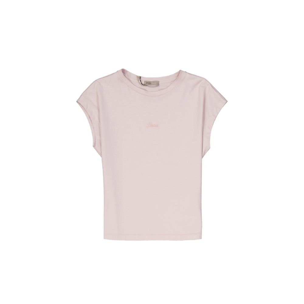 Relief Logo Cotton T-Shirt — Pink