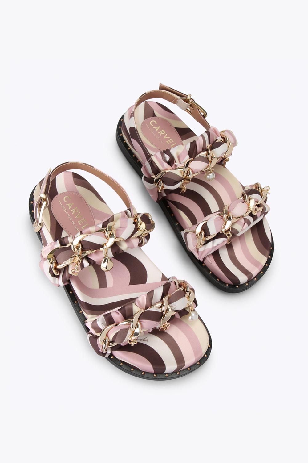 Carvela Women's 'Caramella Footbed' Fabric Sandals in Pink