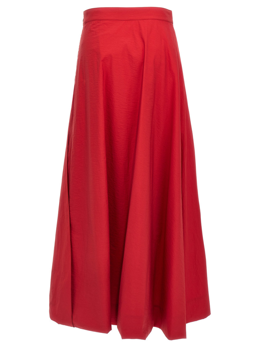 Bubble hem maxi skirt - Red
