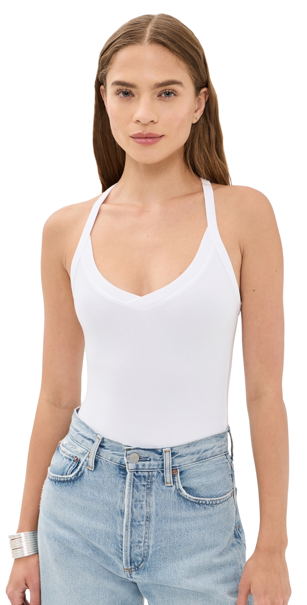 Wrenna Racerback Bodysuit White