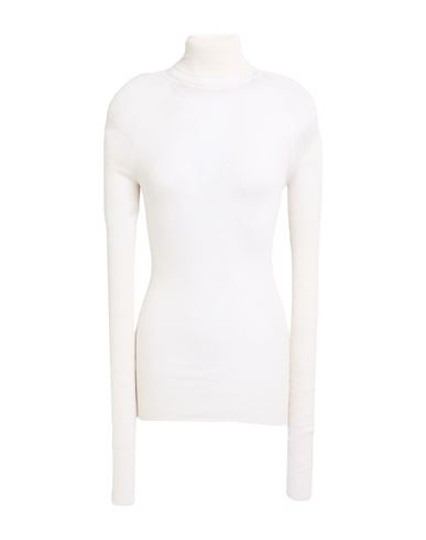 Woman Turtleneck Cream Size L Silk