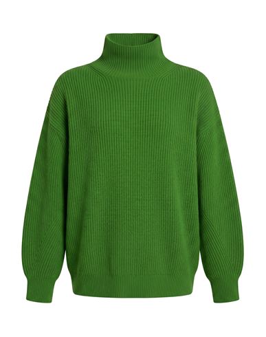 Woman Turtleneck Green Size L Wool, Cashmere